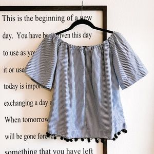 Blue and White striped top